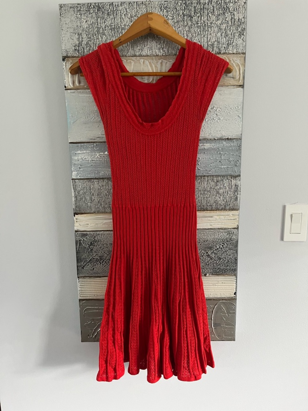 Red crochet fit & Flare Dress